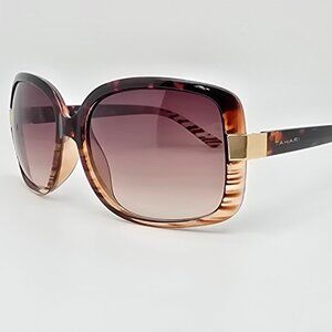 *SOLD*Tahari TH124 Tortoise Brown Stripe Fade Frame Brown Gradient Lens Sunglass